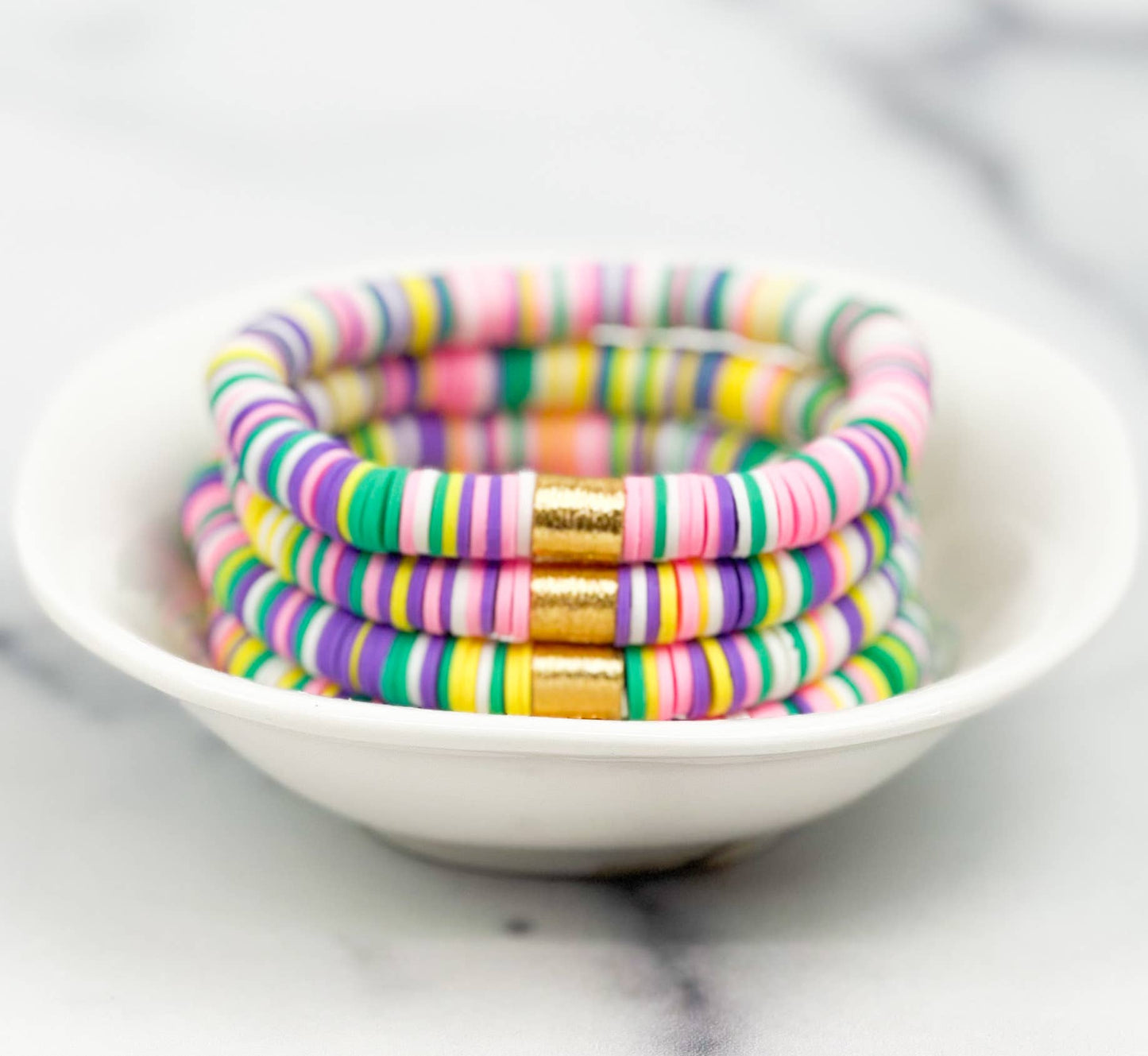 Mod Miss Jewelry - Heishi Color Pop Bracelet "Pastel Multi"