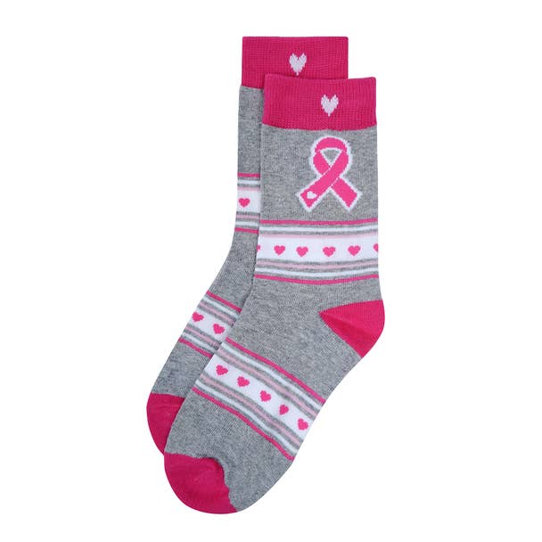 Women's Breast Cancer Ribbon Novelty Socks