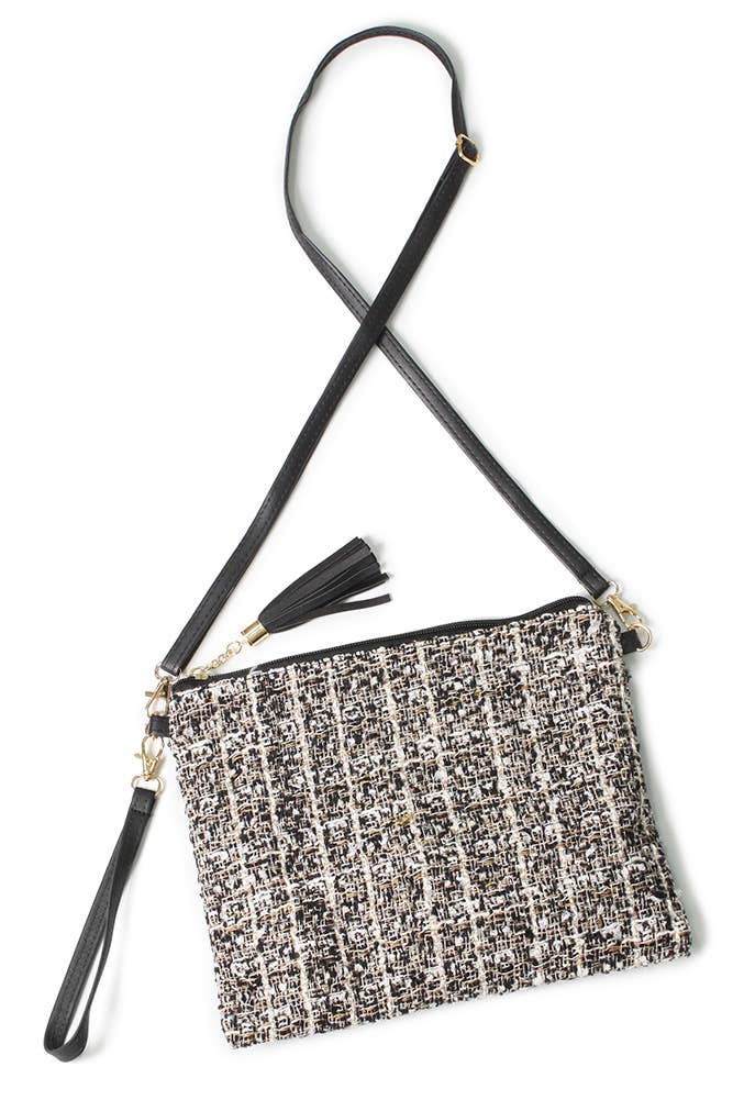 Hana - Tweed Lurex Crossbody Bag