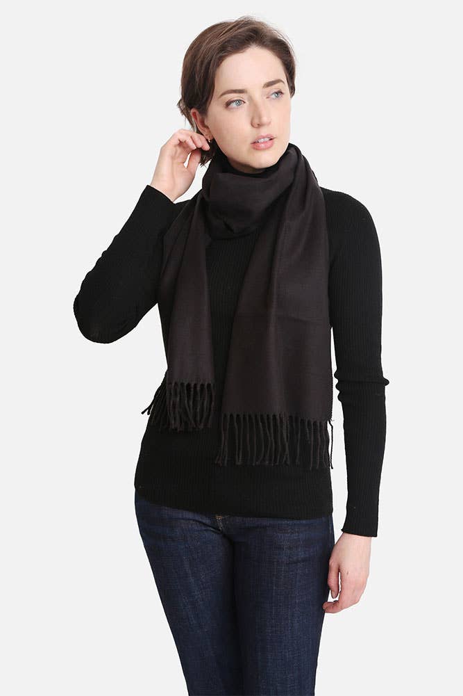 Solid Color Cashmere Feel Oblong Scarves