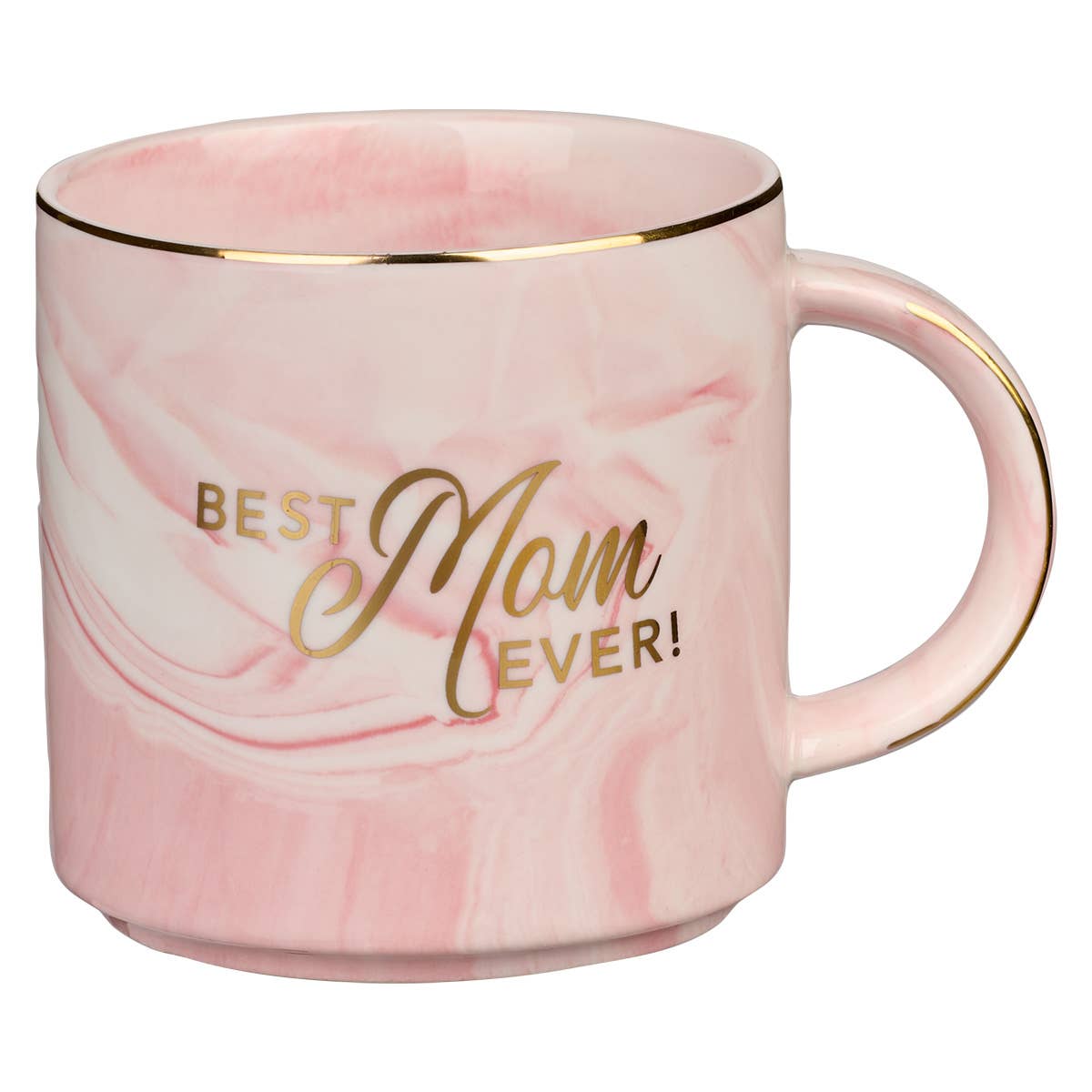 Best Mom Ever Pink Marbled Ceramic Coffee Mug