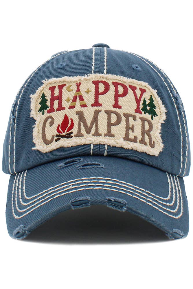 HAPPY CAMPER Vintage Distressed Cap