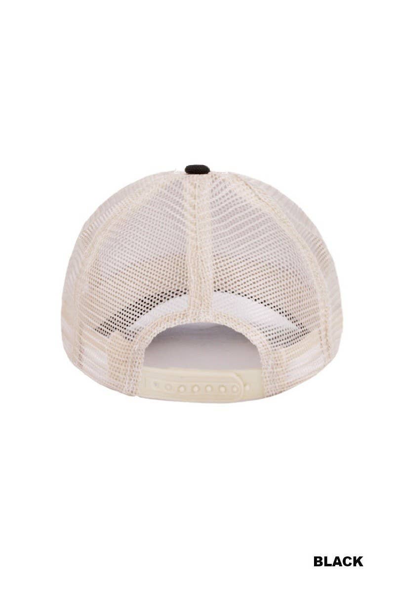 On My Worst Behavior Two Tone Mesh Snapback Hat: COW