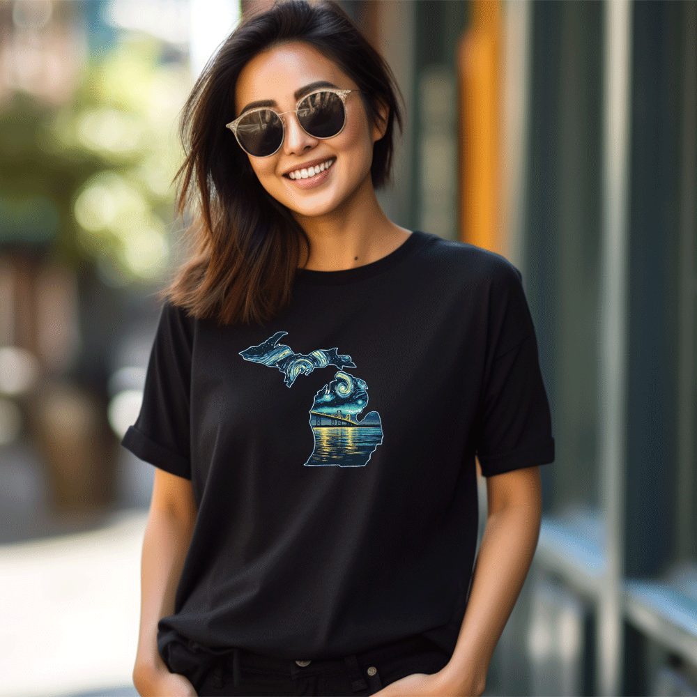 "Michigan Starry Night" Relaxed Fit Crew Unisex T-Shirt