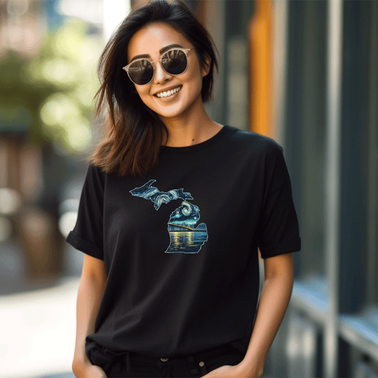 "Michigan Starry Night" Relaxed Fit Crew Unisex T-Shirt