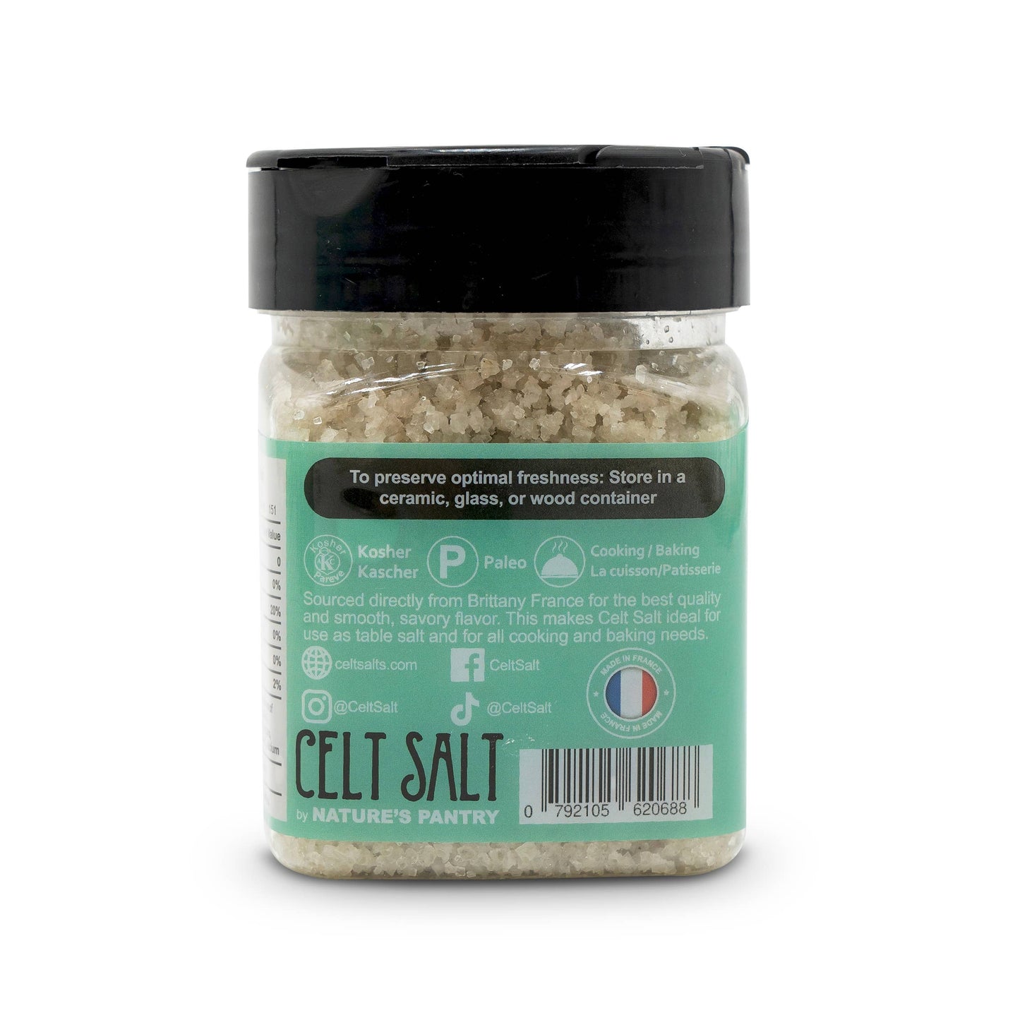 Celtic Sea Salt, 8 oz Shaker of Coarse Light Grey Celt Salt