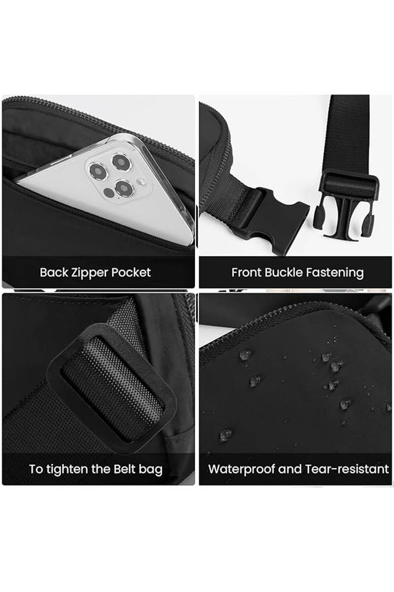 Polka Dot Everywhere Fanny Pack Bag: BLACK