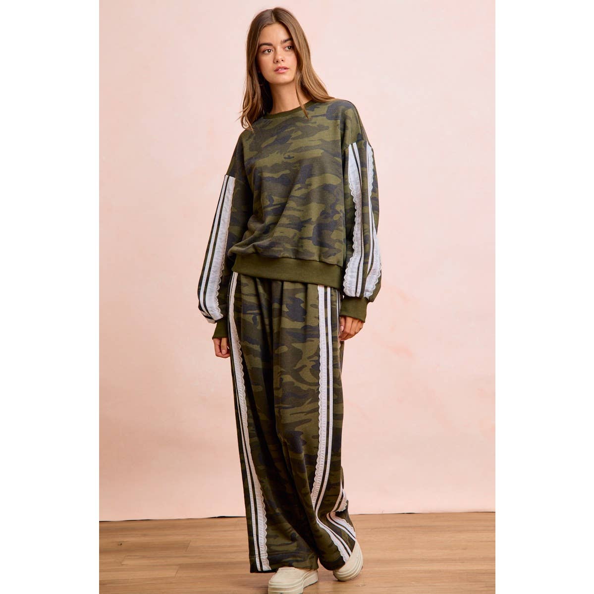 Camoflauge French Terry Lace Sweatshirt