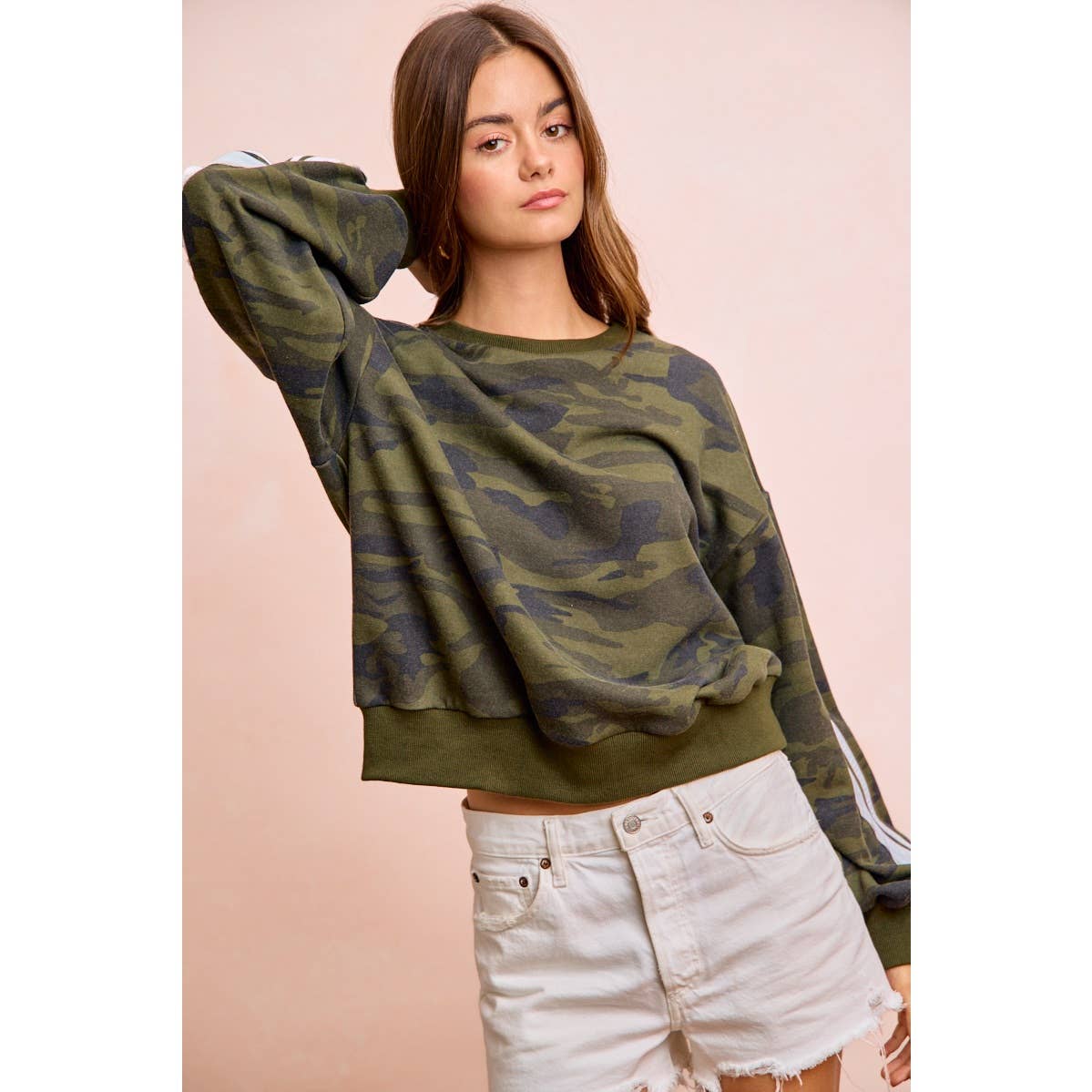Camoflauge French Terry Lace Sweatshirt
