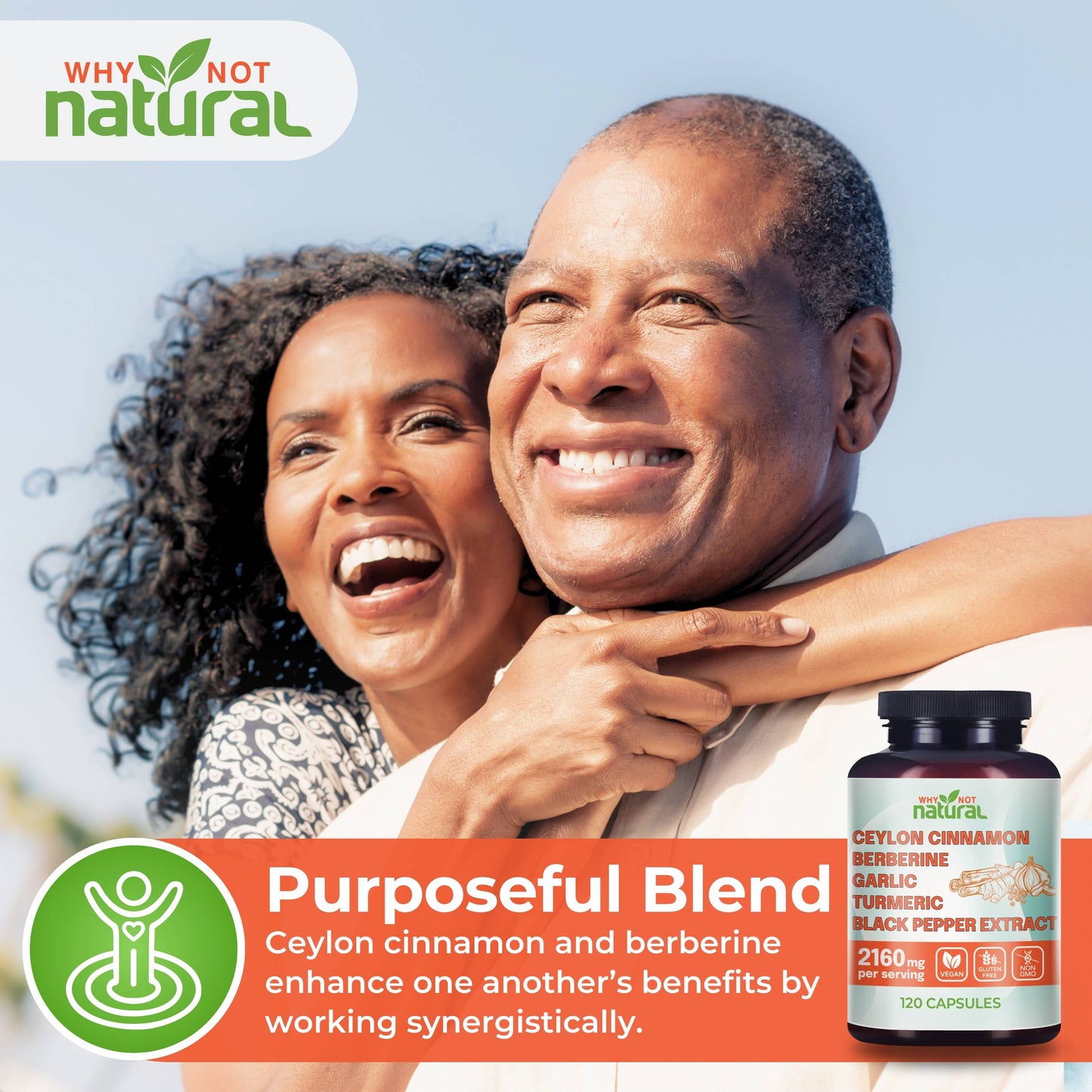 5-in-1 Organic Ceylon Cinnamon Capsules, Blood Sugar Support