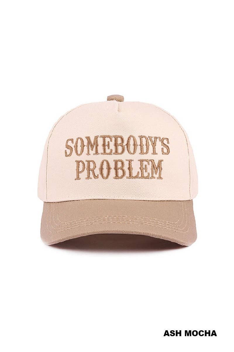 Somebody's Problem Two Tone Canvas Cotton Cap: ASH MOCHA