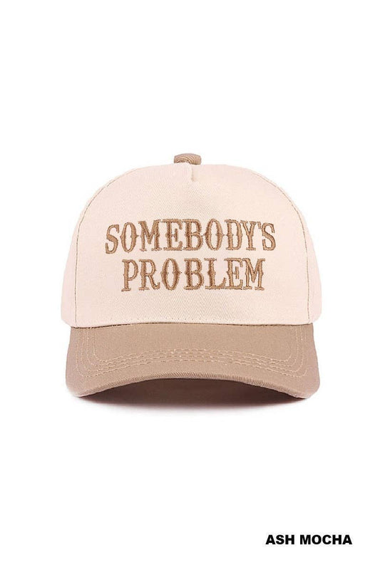 Somebody's Problem Two Tone Canvas Cotton Cap: ASH MOCHA