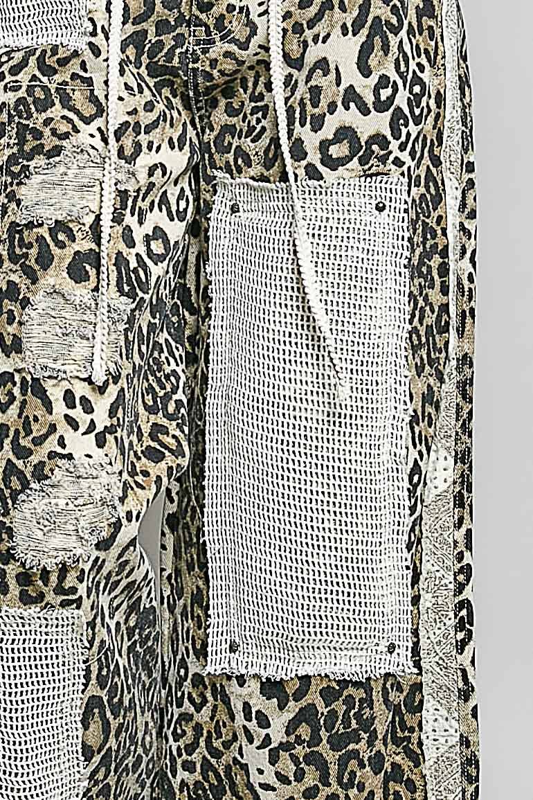 Stud Detail Woven Denim Pants