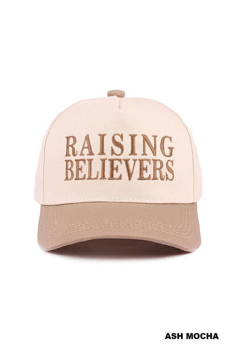 Raising Believers Two Tone Cotton Hat: BLACK