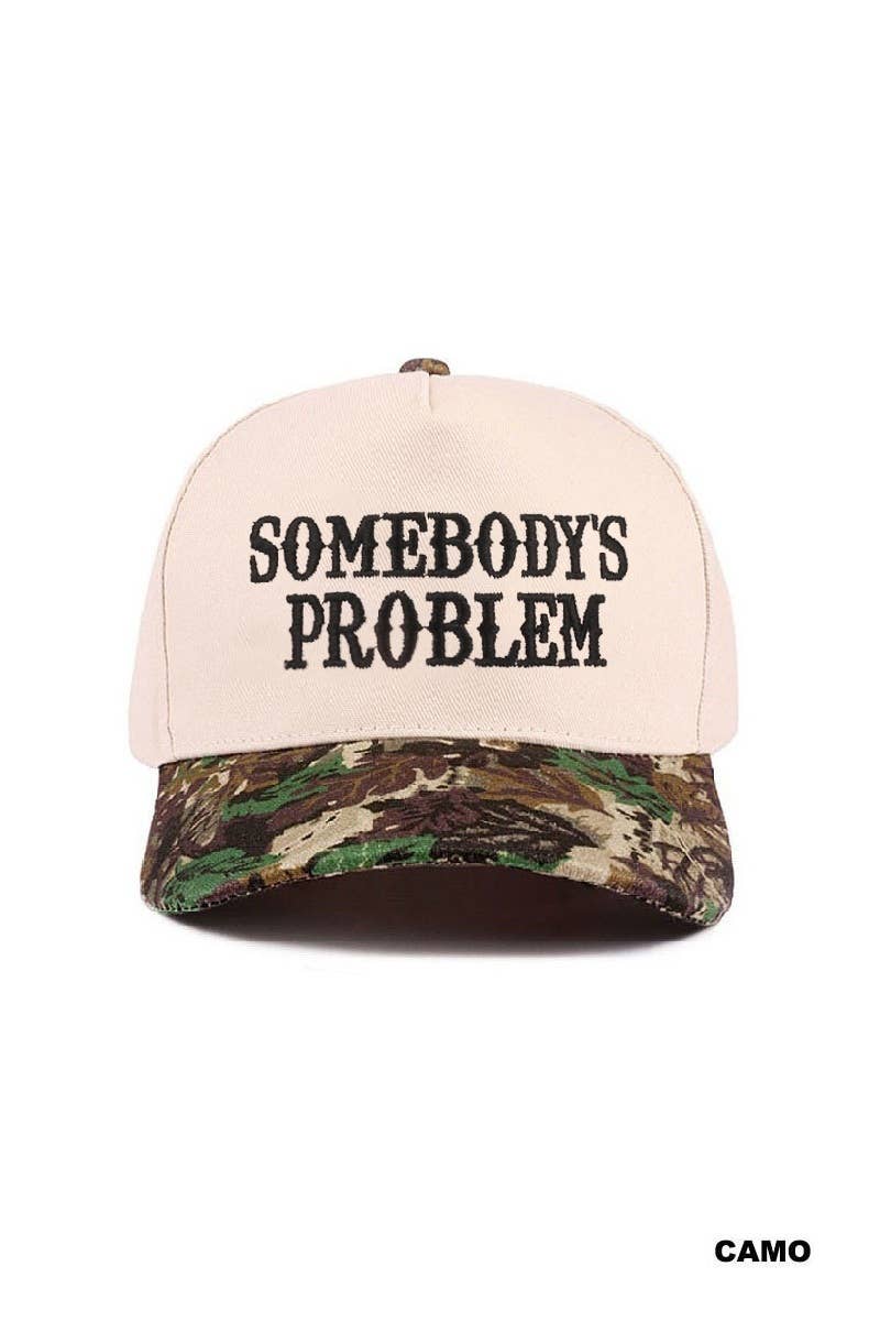 Somebody's Problem Two Tone Canvas Cotton Cap: DK FOREST