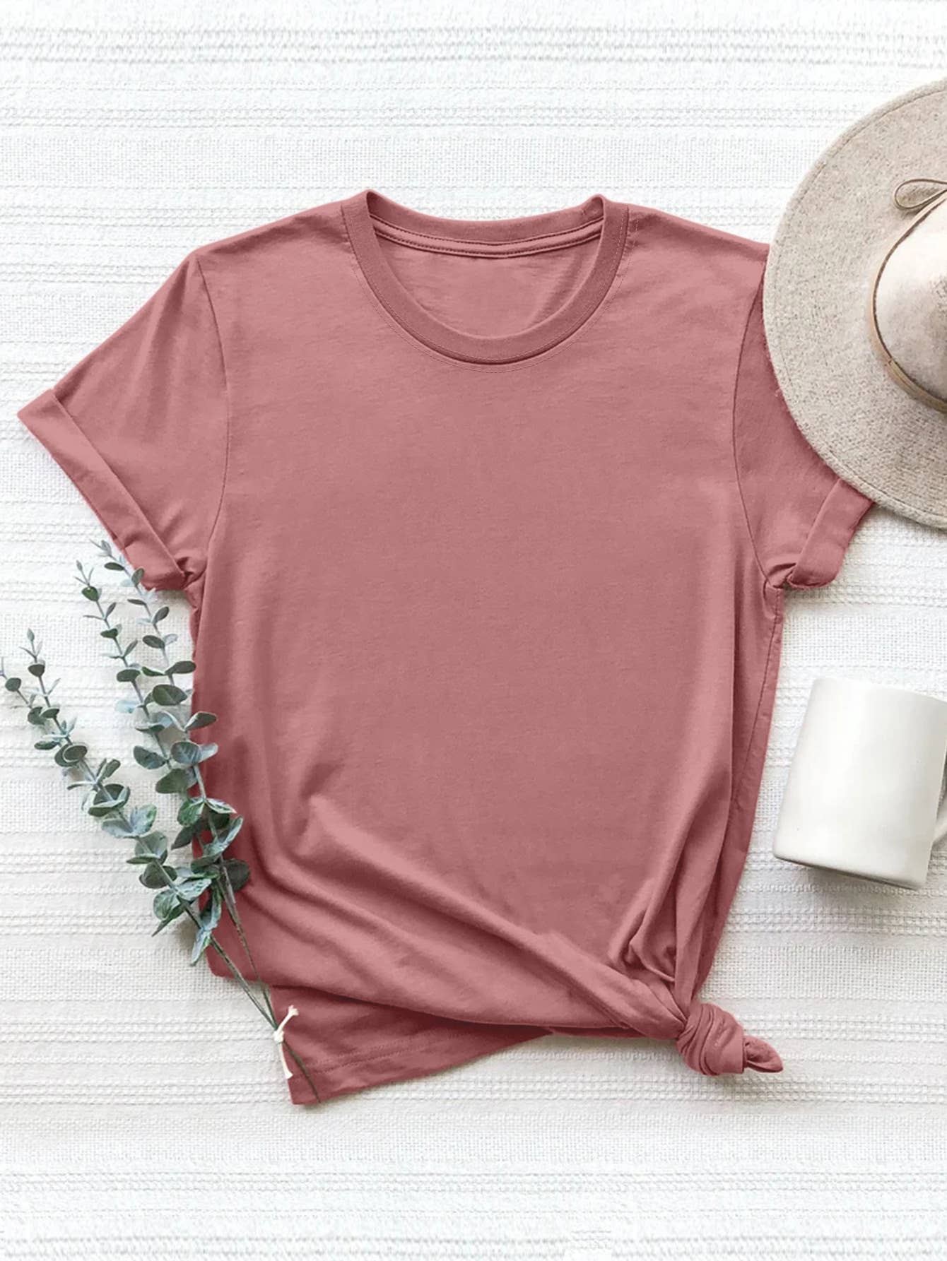 Loose Solid Color Short Sleever T-shirt