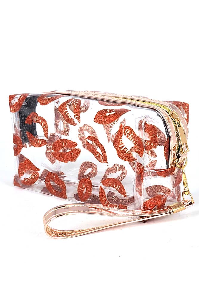 Lip Transparent Clear Pouch: Red