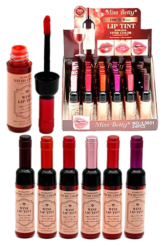 Wine Matte Waterproof Lip Gloss Souvenir - 24 Pcs