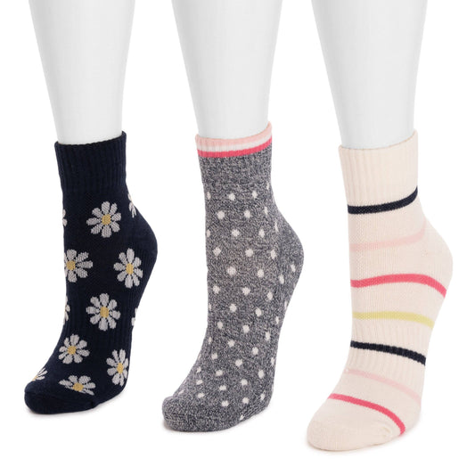 Muk Luks Women's 6 Pack Cotton Compression Socks