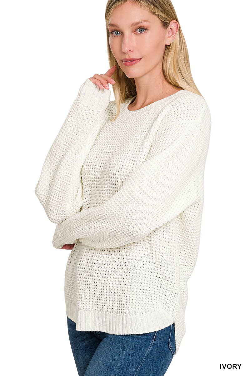 Waffle Sweater: Rust