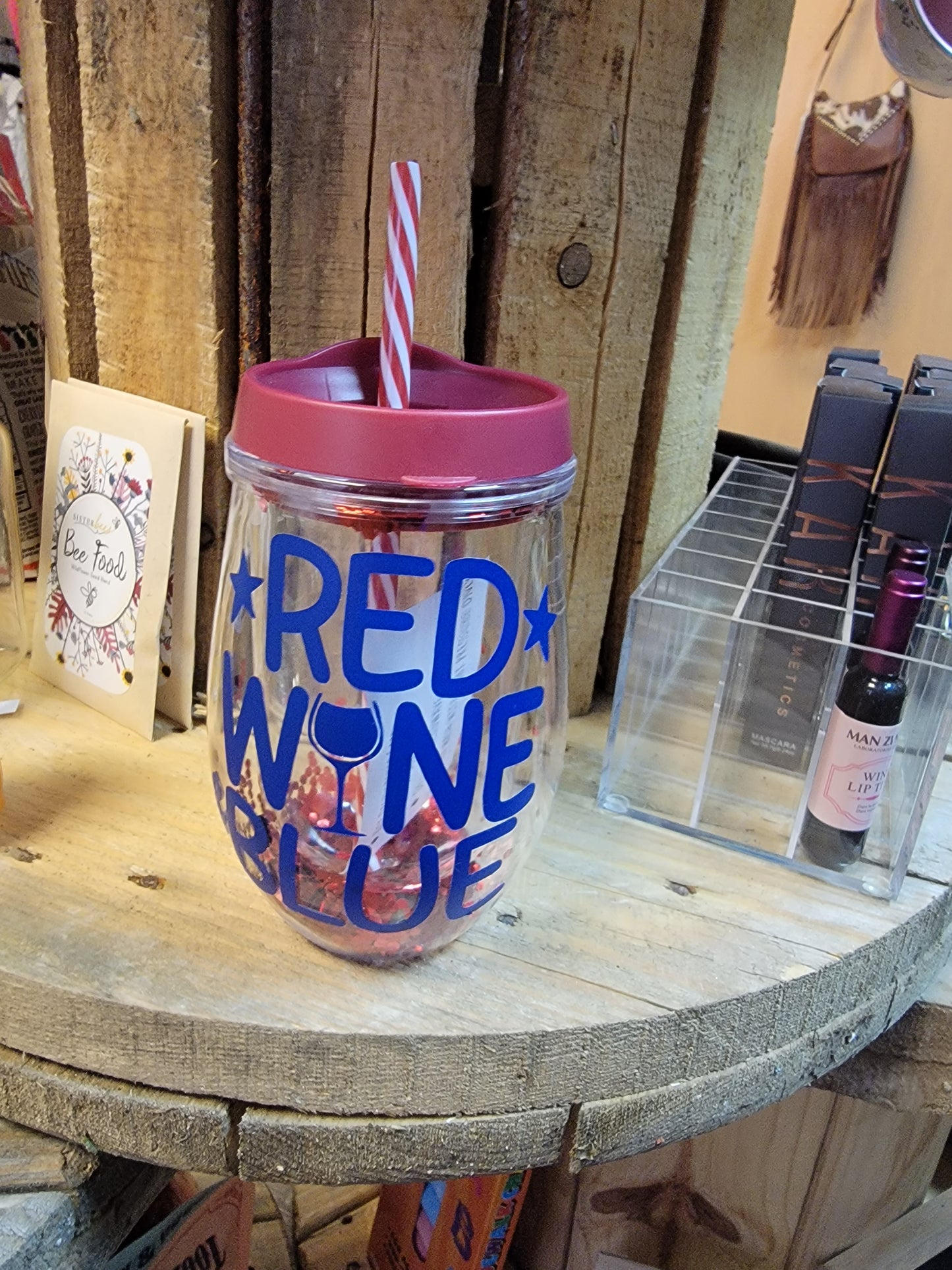 Red Wine & Blue Wine Glass