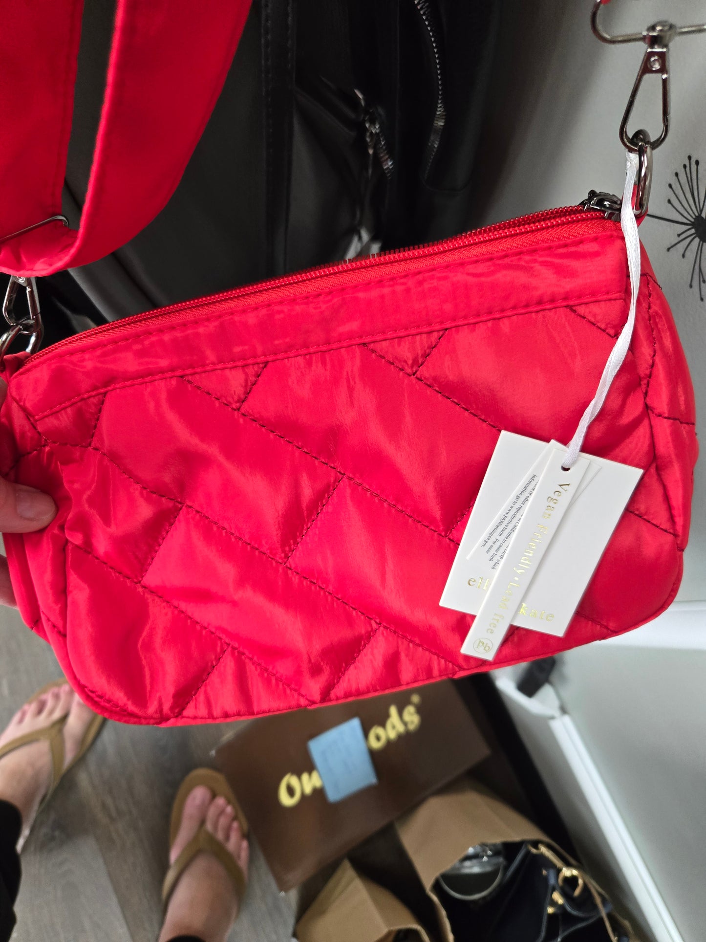 Red puffer purse