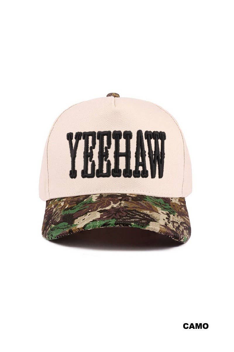 Yeehaw Two-tone Canvas Cotton Cap: LEOPARD