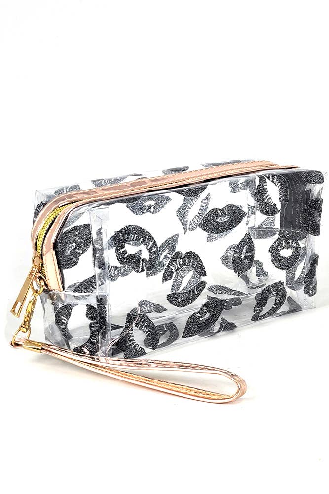 Lip Transparent Clear Pouch: Red