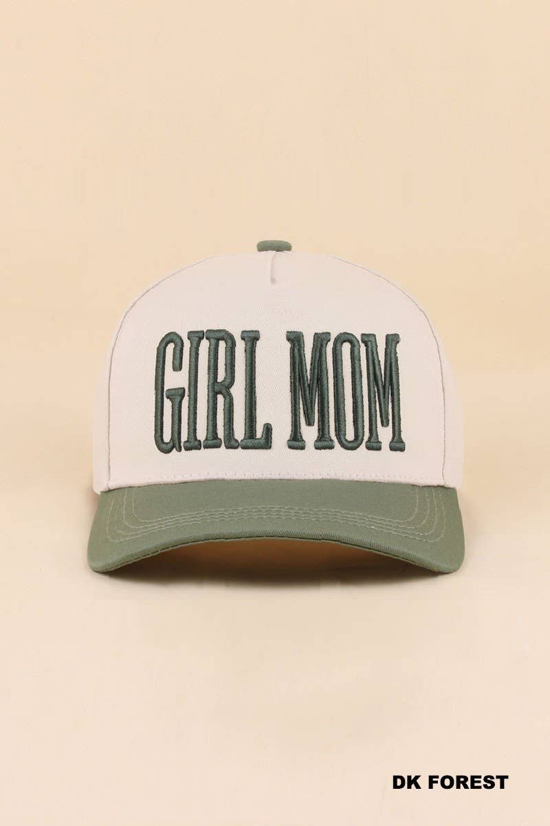 Girl Mom Two Tone Snapback Hat: ASH MOCHA