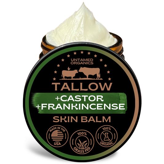 Tallow, Castor, & Frankincense Skin Balm | 2 oz Glass Jar