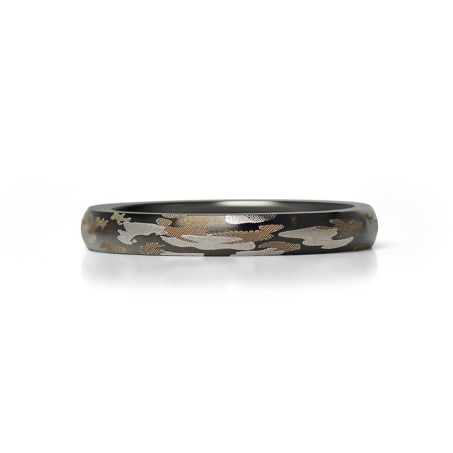 Stainless Steel Camouflage Blank Ring