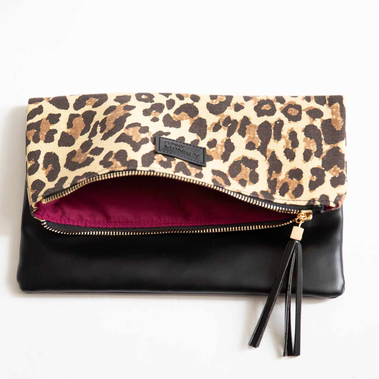 FoldOver Clutch, Leopard-Burg