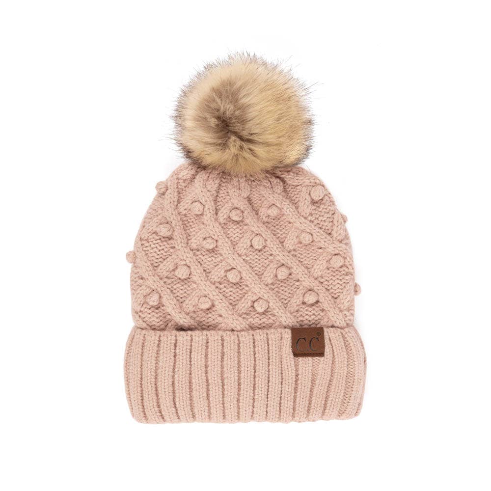 C.C Bobble Beanie Hat: Gray