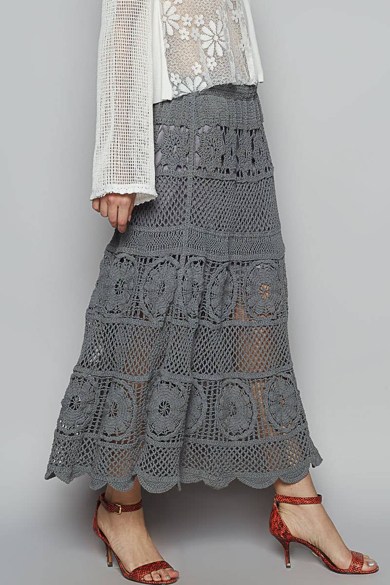 Various stitch pattern crochet roomy fit skirt