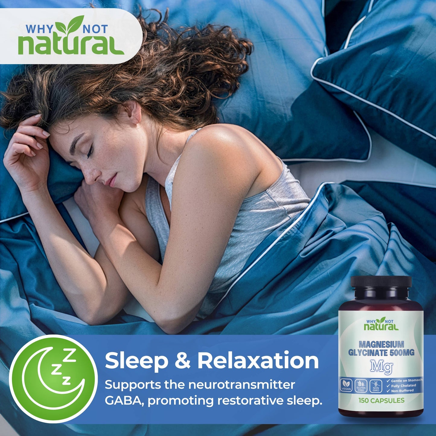 Magnesium Glycinate 500 mg Capsules Supplement - Vegan, 100%