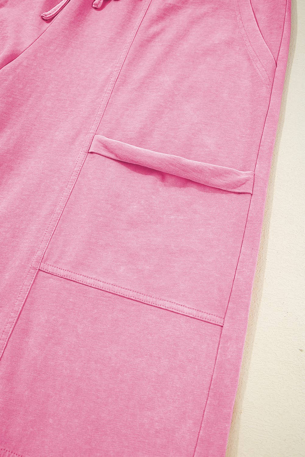 Mineral Wash Exposed Seam Wide Leg Cargo Pansts (S-XL)