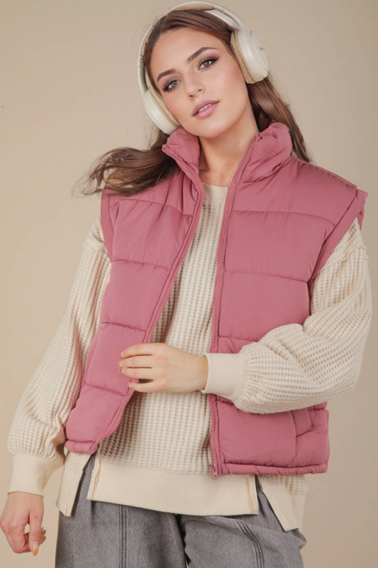 High Neck Casual Comfy Puffer Vest
