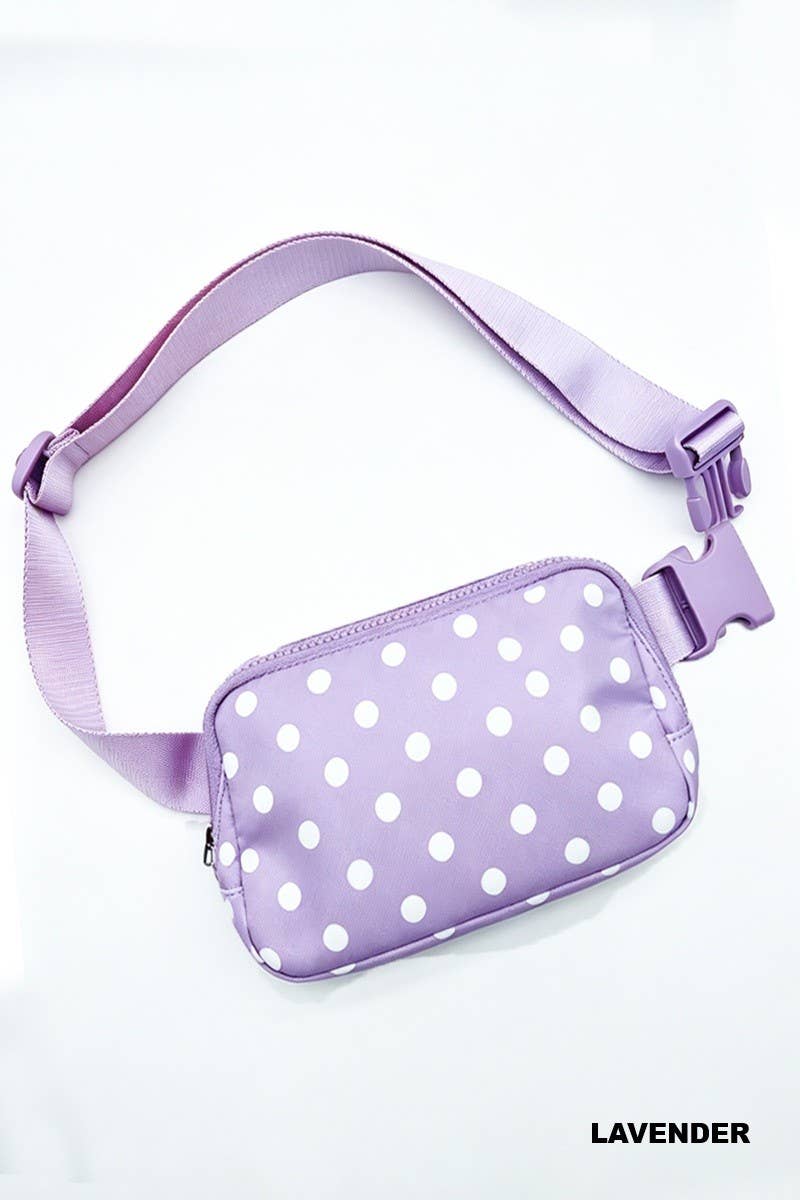 Polka Dot Everywhere Fanny Pack Bag: BLACK
