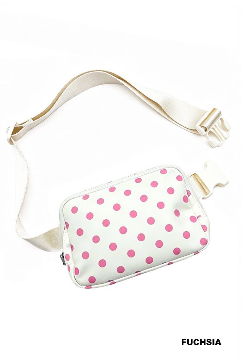 Polka Dot Everywhere Fanny Pack Bag: IVORY