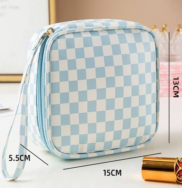 Travel Checkered gingham cosmetic pouch