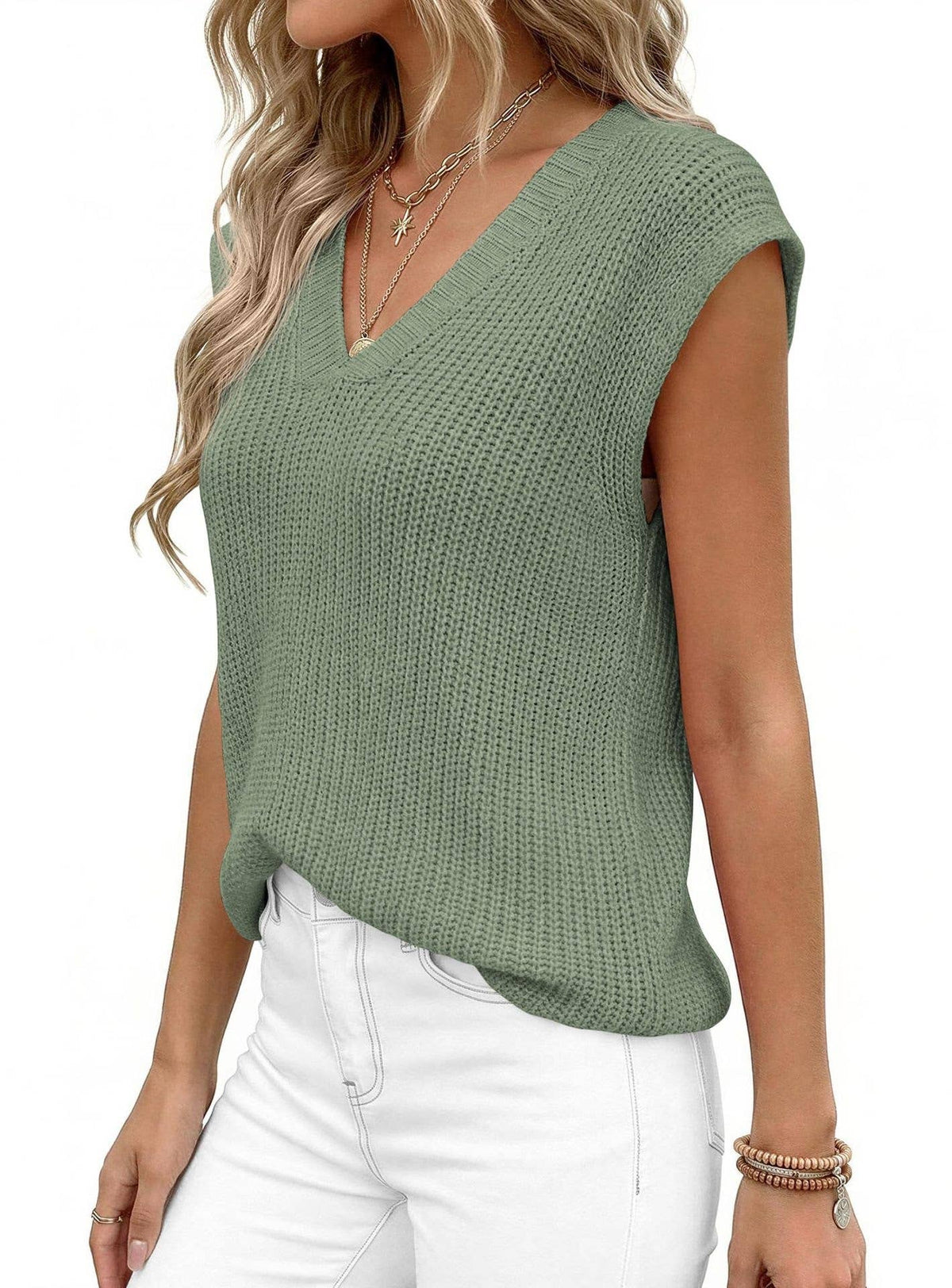 Women’s V-Neck Knit Top