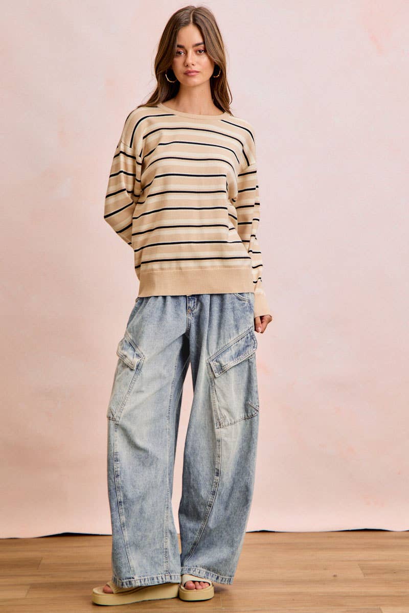 Baggy Barrel Denim Jeans with Cargo Pockets