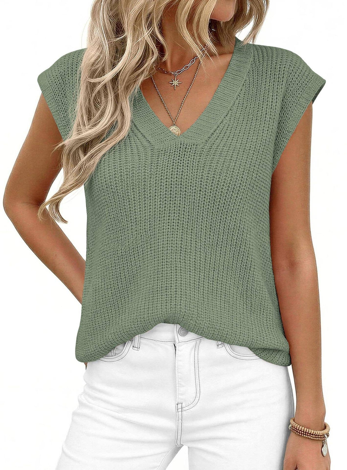 Women’s V-Neck Knit Top