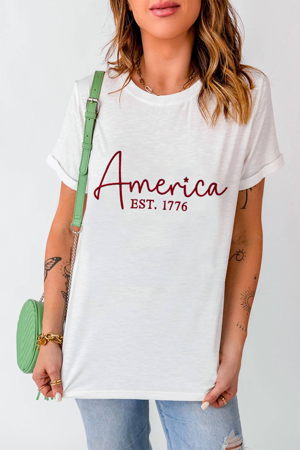 America EST.1776 Embroidered Graphic Tee
