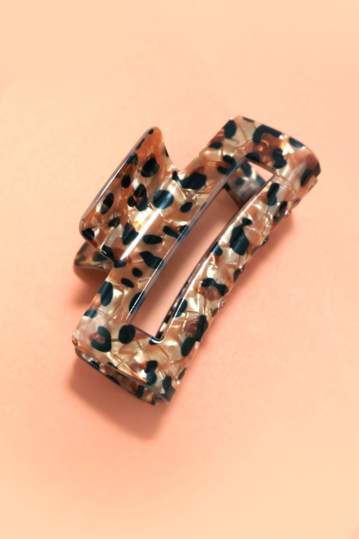 Rectangle Leopard Animal Hair Design Claw Clip