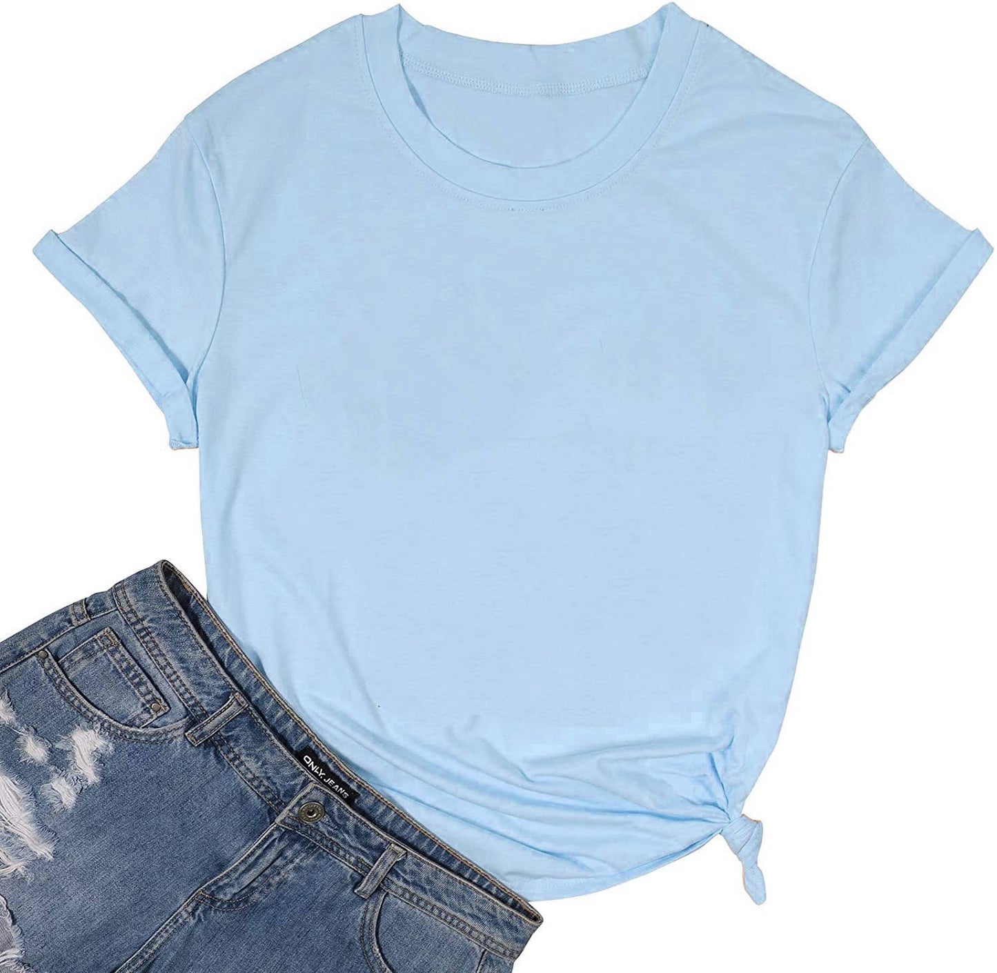 Loose Solid Color Short Sleever T-shirt
