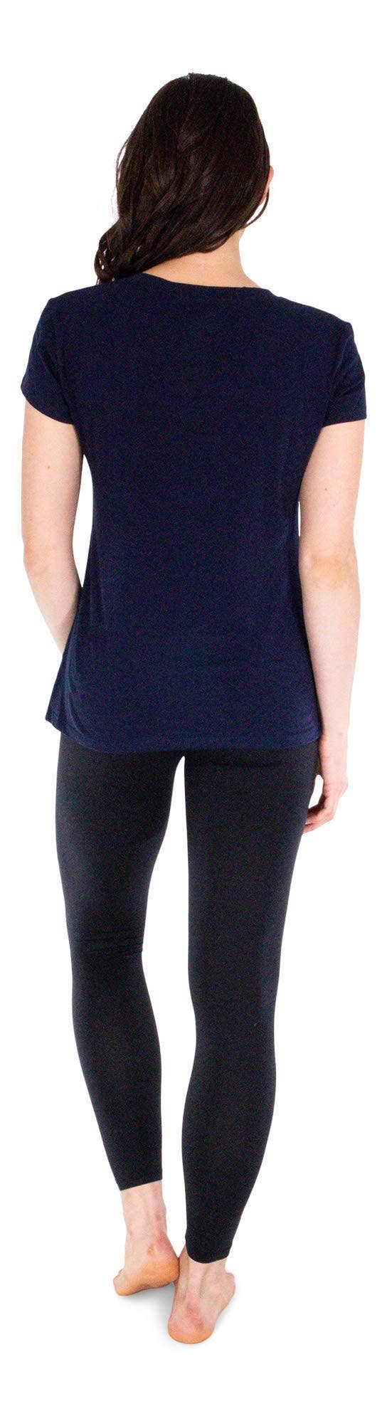 Women's Cotton Spandex Crew NeckShort Sleeve T-Shirt Light Blue