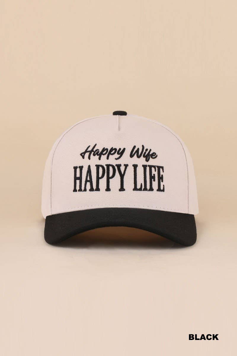 Happy Wife Happy Life Two Tone Snapback Hat: LEOPARD