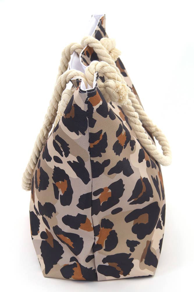 Leopard beach bag