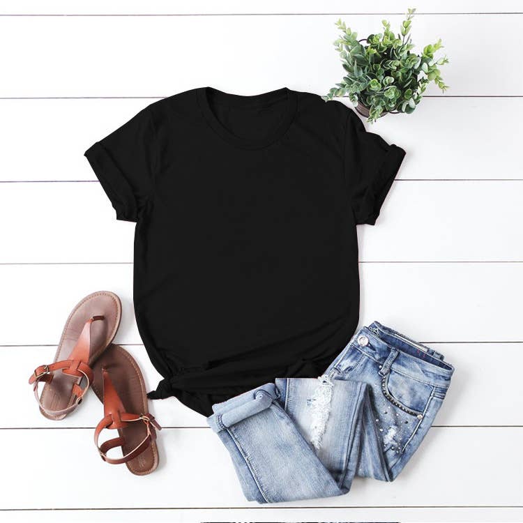 Loose Solid Color Short Sleever T-shirt